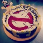 Torta gelato Ghostbuster con omino marshmallow in pasta di zucchero